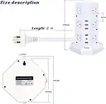 Tower Power Strip USB Surge Protector Socket 12 AC - Image 6