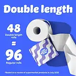 Who Gives A Crap 100% Recycled 3 Ply Double Length Toilet Paper Rolls, 400 Sheets, Pack of 48 - Image 7