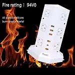 Tower Power Strip USB Surge Protector Socket 12 AC - Image 4