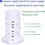 Tower Power Strip USB Surge Protector Socket 12 AC - Image 5