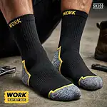 SOXCO WORK Socks for Men Crew Length Black Socks 10 Pairs - Image 2