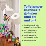 Who Gives A Crap 100% Recycled 3 Ply Double Length Toilet Paper Rolls, 400 Sheets, Pack of 48 - Image 3