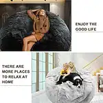 Bean Bag Chair Cover, Big Round Lazy Sofa Bed Cover for Adults (No Filler) - Image 4