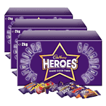 Cadbury Heroes Chocolate Bulk Sharing Box, Milk Chocolates Individually Wrapped, 2 Kg (Pack of 3)