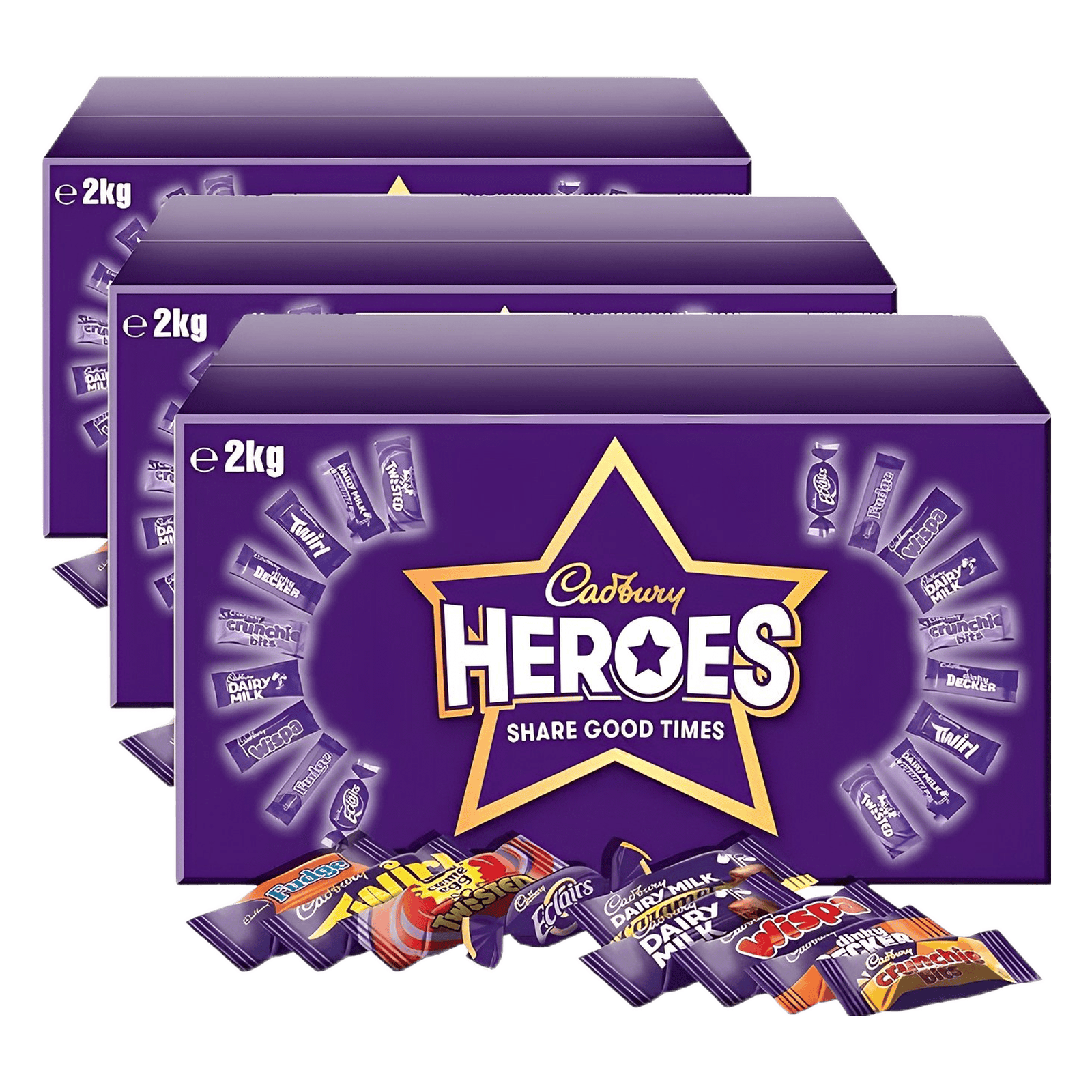 9e0b8f78-5521-480e-a38f-be8527e3b812 Cadbury Heroes Chocolate Bulk Sharing Box, Milk Chocolates Individually Wrapped, 2 Kg (Pack of 3) - Image 1