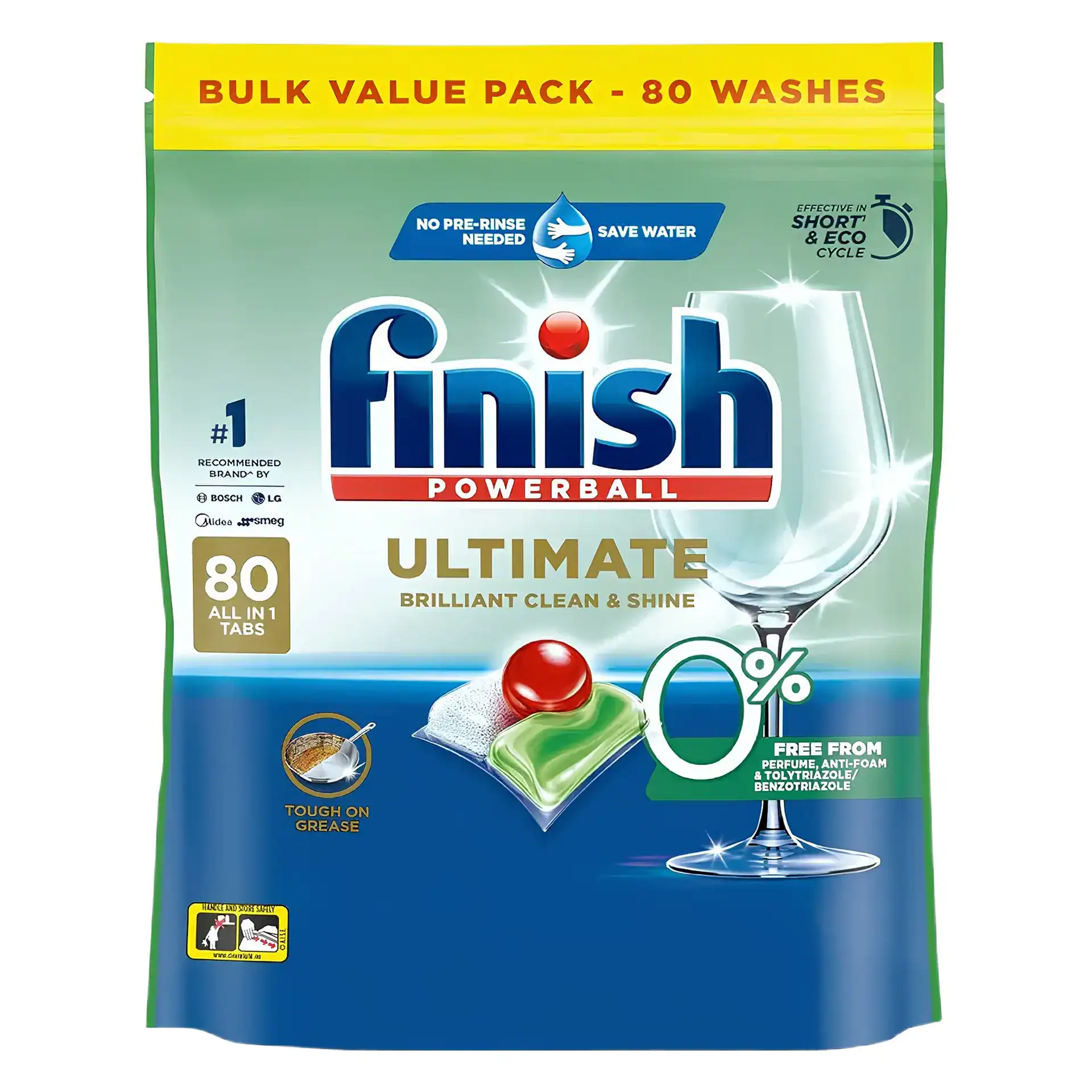 b887ca91-867c-4ed0-9fc9-0d1468de19ee Finish Powerball Ultimate Brilliant Clean and Shine All-in-1 Dishwasher Tablets, Pack of 80 - Image 1