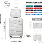 Kono Luggage Sets of 2 Piece Lightweight Polypropylene Hard Shell Suitcase with - Image 8