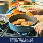 Rachael Ray 16344 Cucina Hard Porcelain Enamel Nonstick Cookware Set, 12-Piece, Agave Blue - Image 5