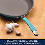Rachael Ray 16344 Cucina Hard Porcelain Enamel Nonstick Cookware Set, 12-Piece, Agave Blue - Image 4